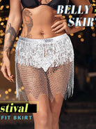 Silver Tassel Sequin Net Skirt