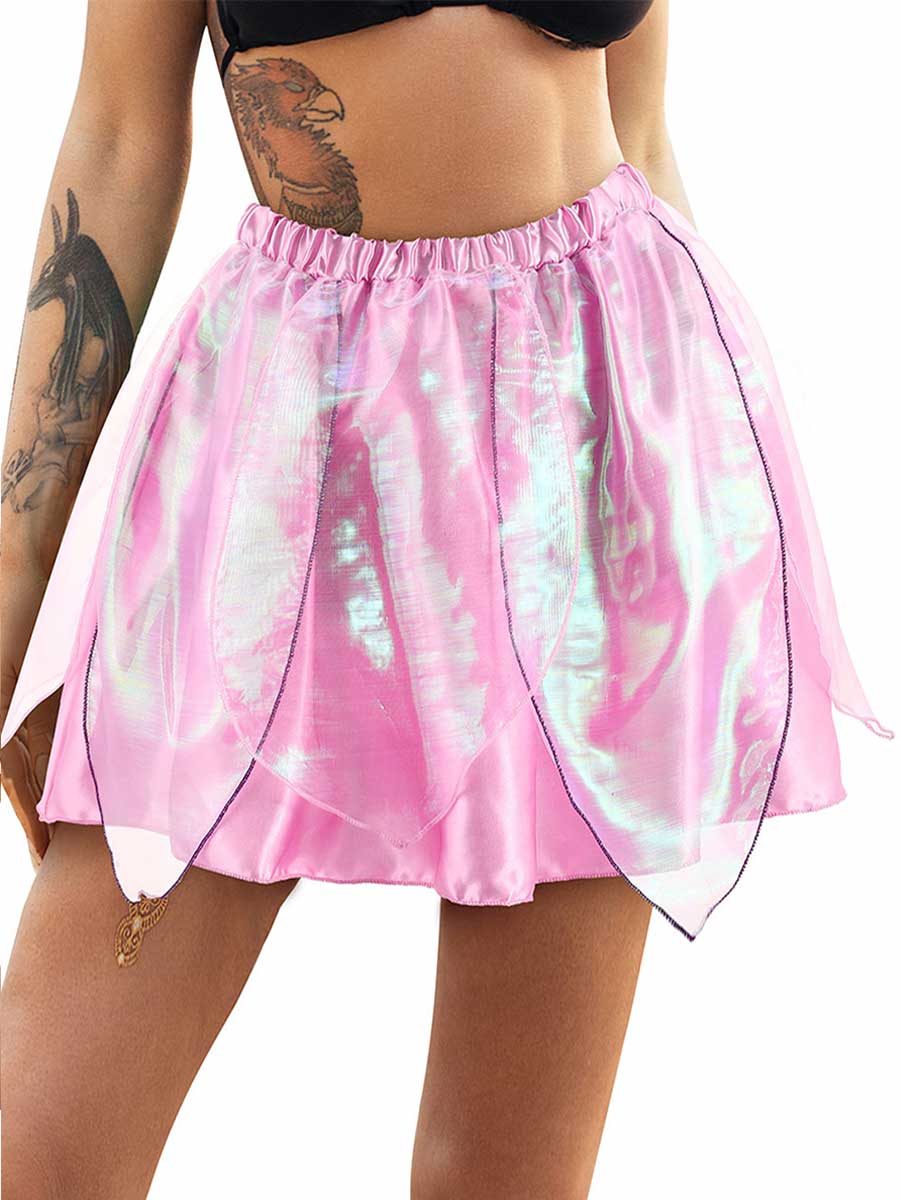 Pink Reflective Multi-layered Dance Skirt