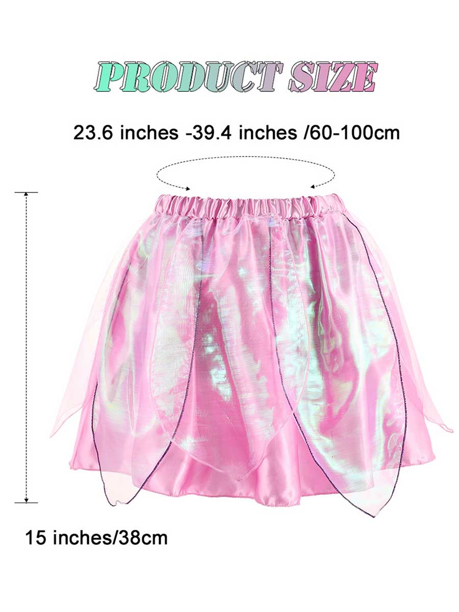 Reflective Ruffled Pink Skirt