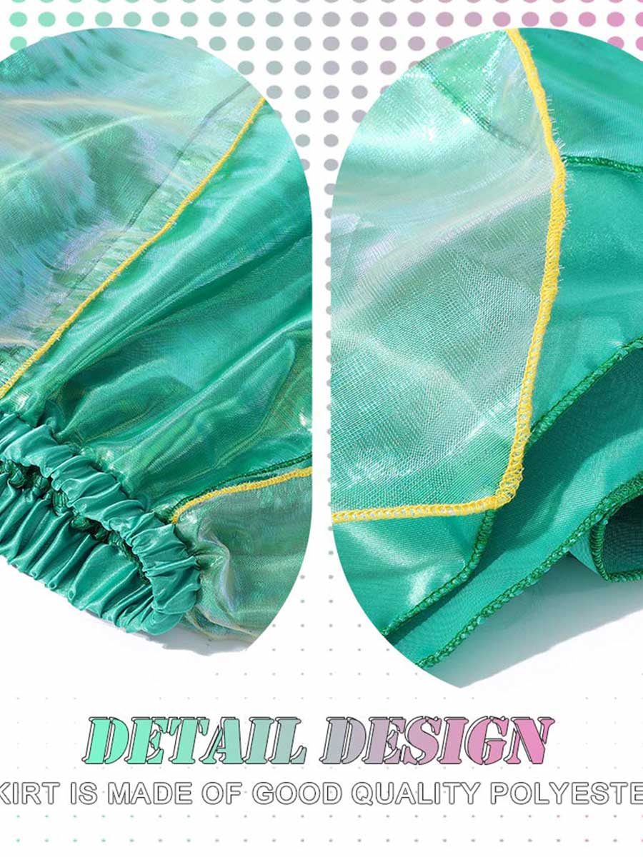 Green Holographic Leaf Mini Skirt