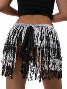 Ebony and Silver Shimmer Tassel Skirt