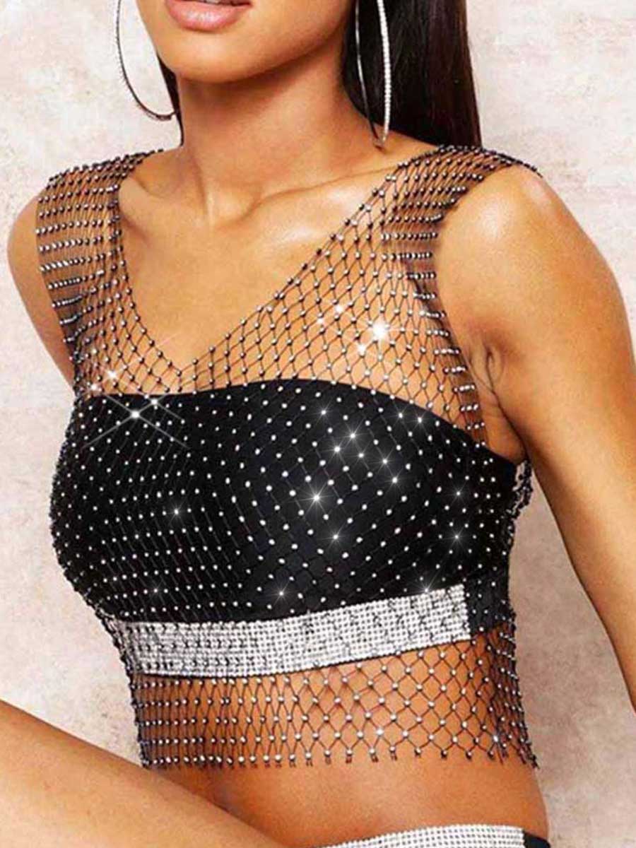 Mesh Crystal-Studded Cover-up