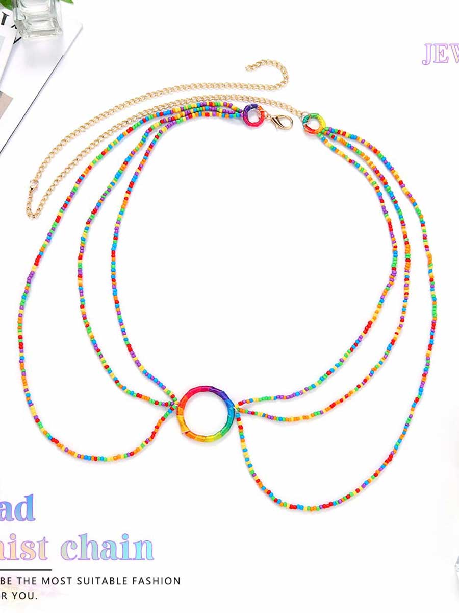 Multicolor Beaded Waist Chain