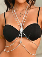 Shimmering Star-Cut Silver Body Chain