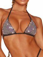 Thin-Strap Silver Sequin Bra