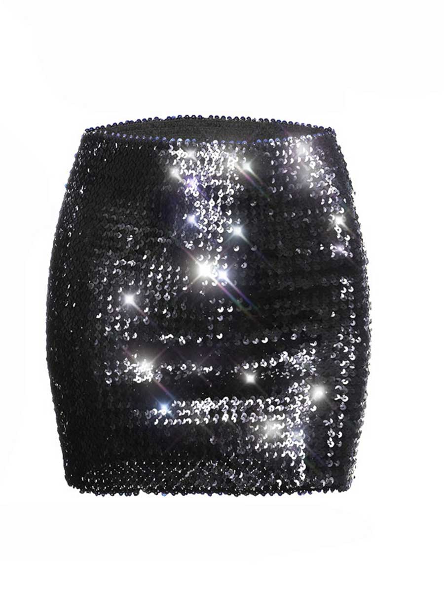 Sparkling Black Mini Skirt