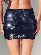 Glittery Black Form-Fitting Skirt