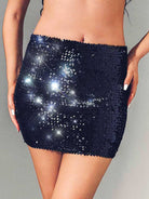 Black Sequin Stretch Skirt