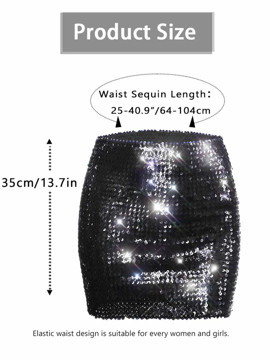 Glamorous Black Sparkle Mini Skirt