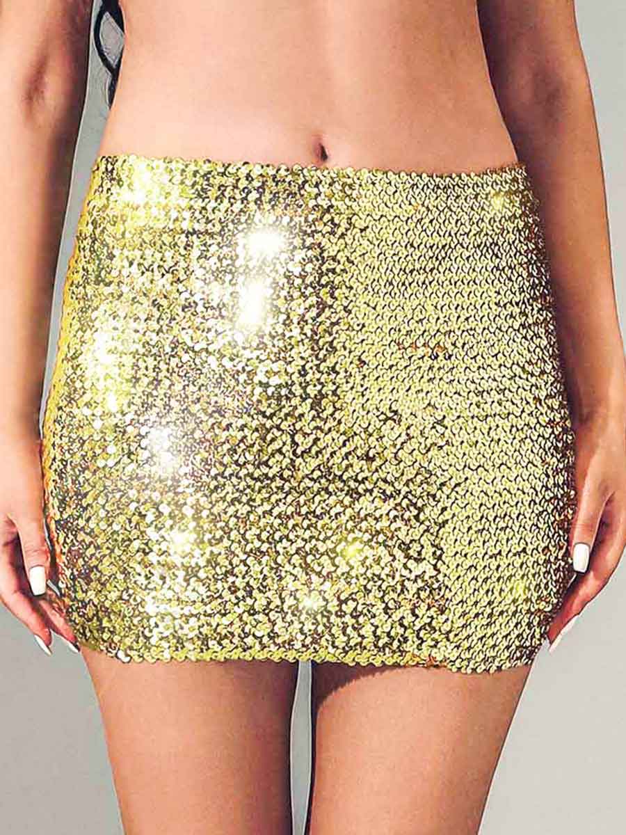 Glistening Gold Mini Skirt