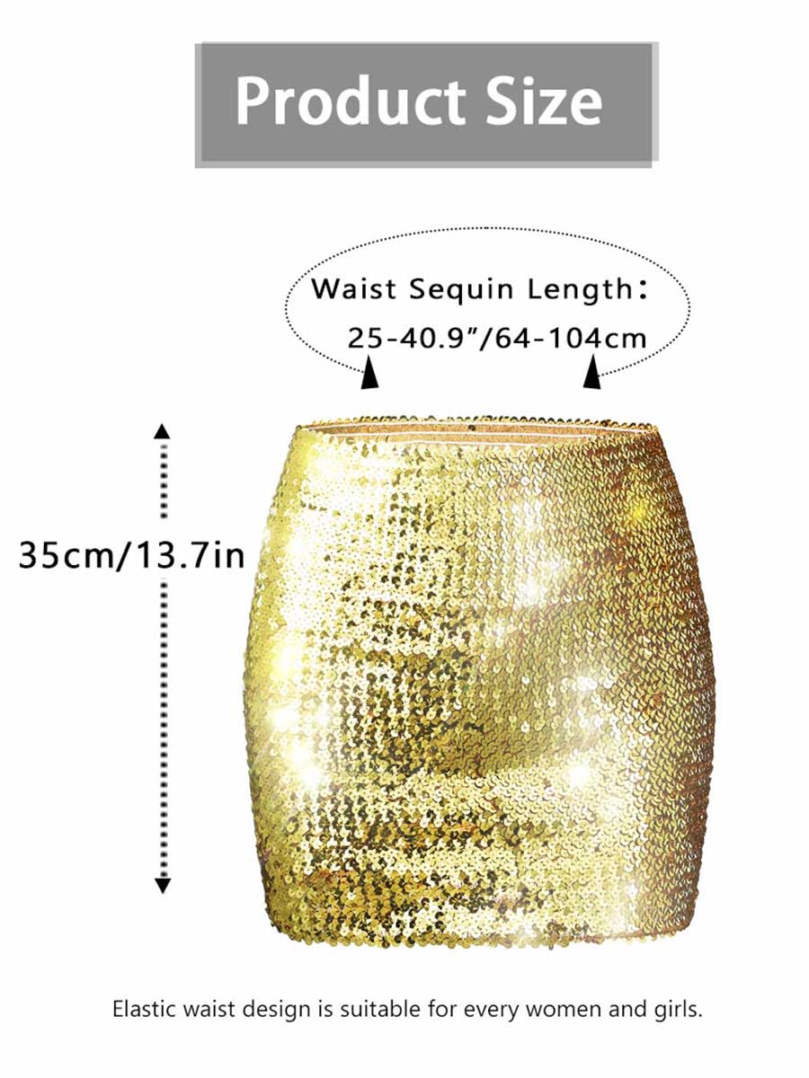 Dazzling Golden Glitter Skirt