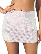 White Glitter Bodycon Miniskirt