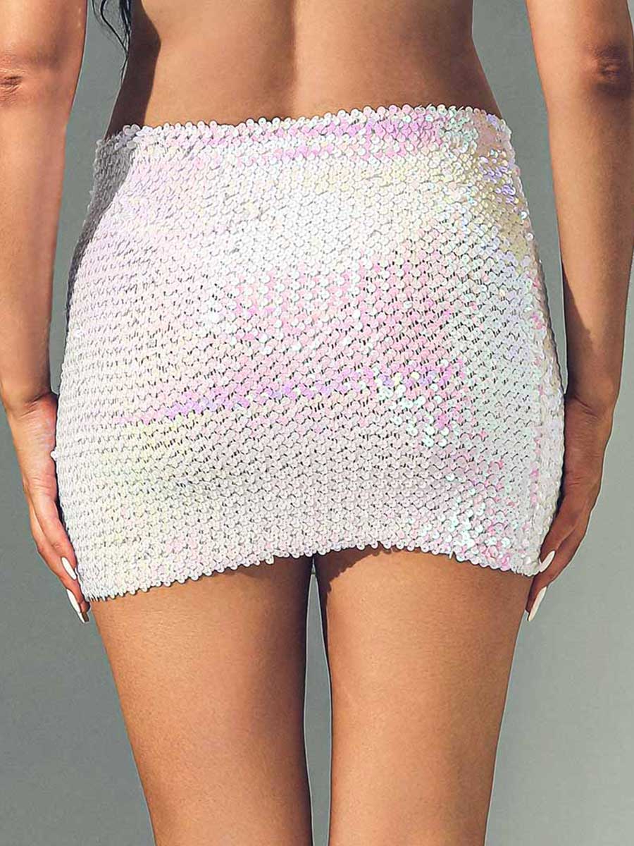 White Sparkling Night-Out Skirt