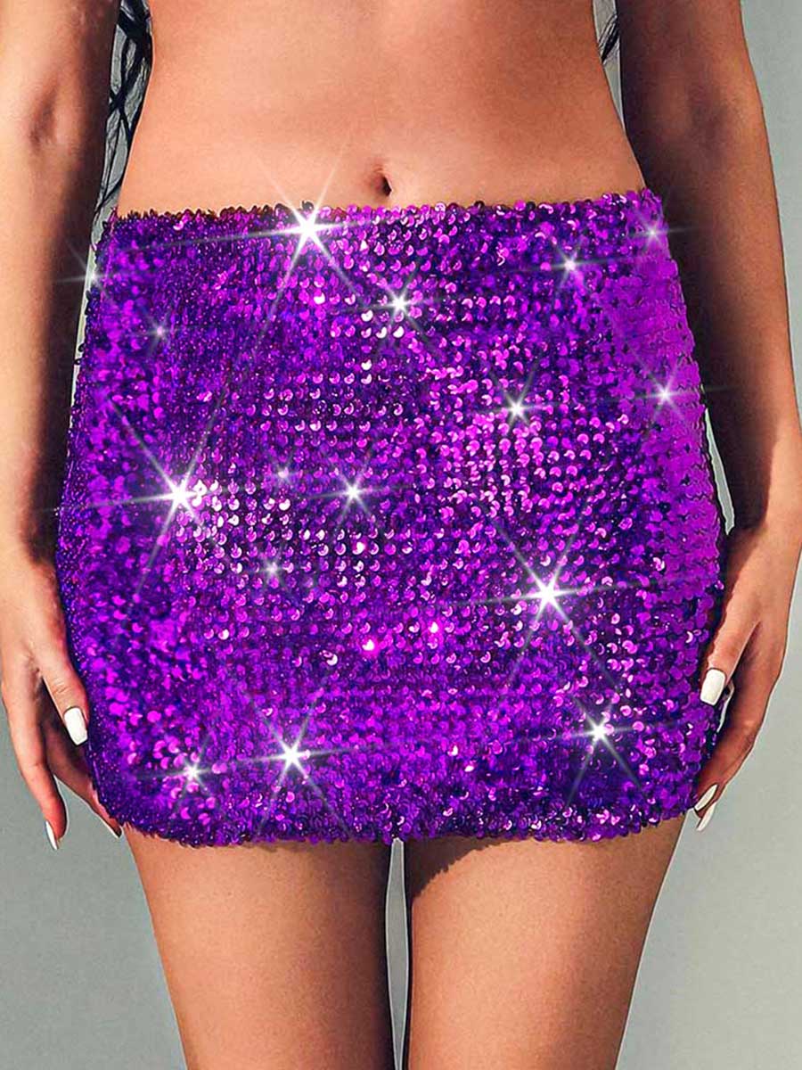 Midnight Purple Sparkly Party Skirt