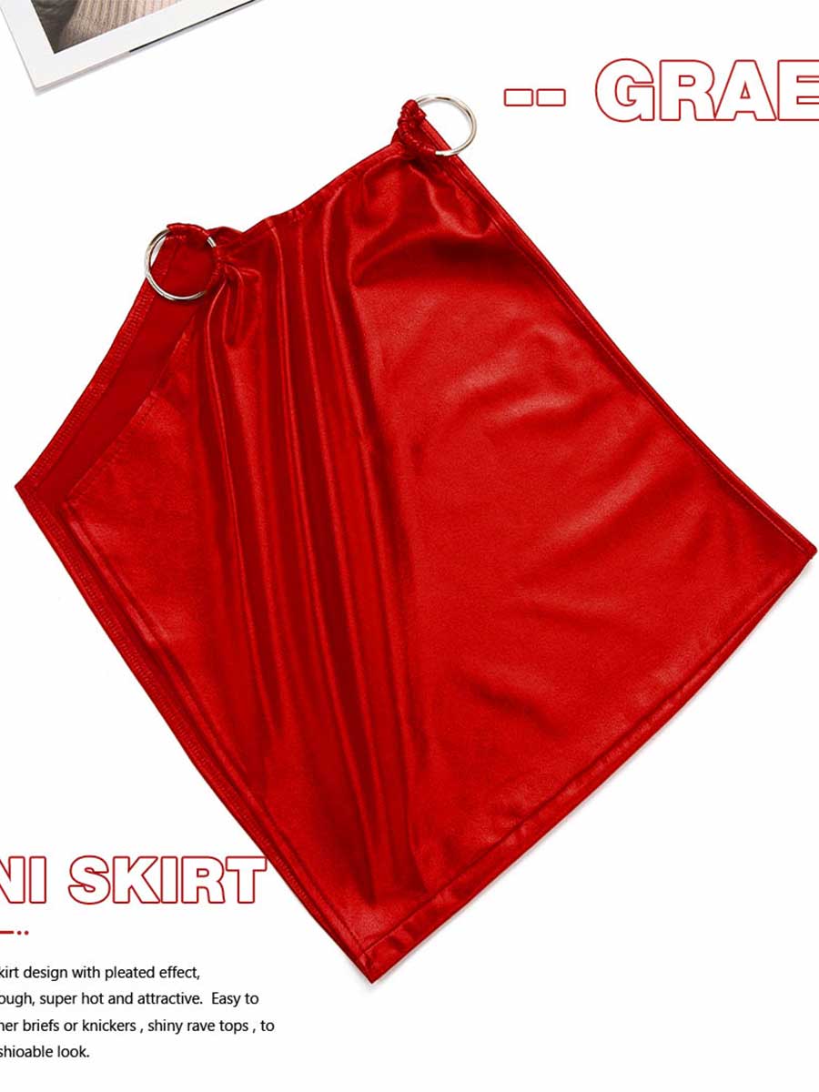 Side Slit Red Glow Mini Skirt