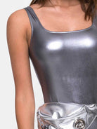 Lustrous Silver Mini Club Dress