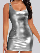 Glossy Metallic Mini Dress