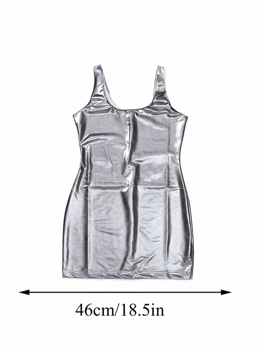 Futuristic Silver Sheath Dress