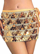 Gold Bohemian Sequin Mini Skirt