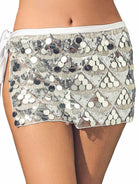 Silver Bohemian Sequin Mini Skirt