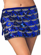 Dark Blue Bohemian Sequin Mini Skirt