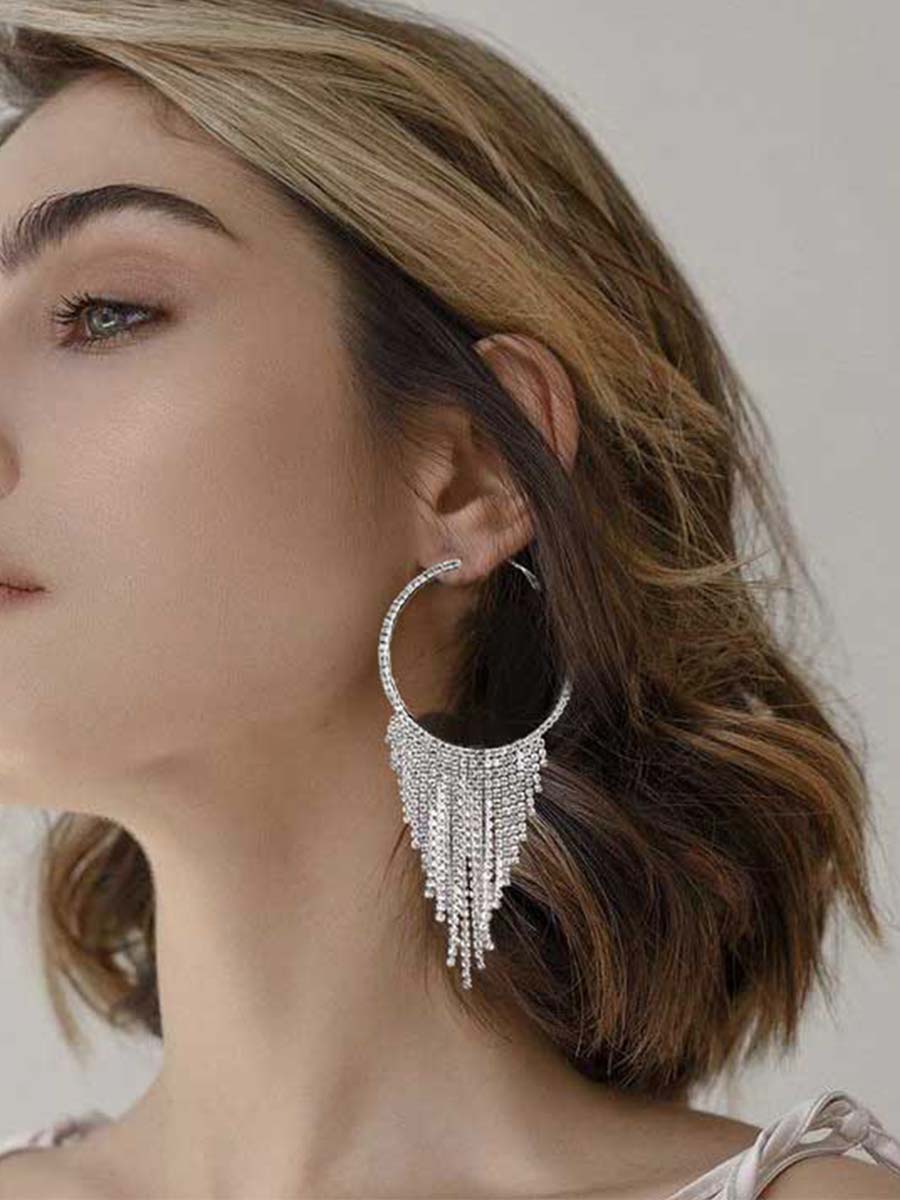 Dazzling Tassel Statement Earrings