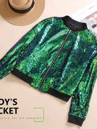 Emerald Sequin Flight Jacket