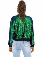 Shimmering Green Bomber Coat