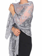 Draped Party Stole with Glittering Fastener