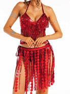 Festive Red Sequin Fringe Co-Ord