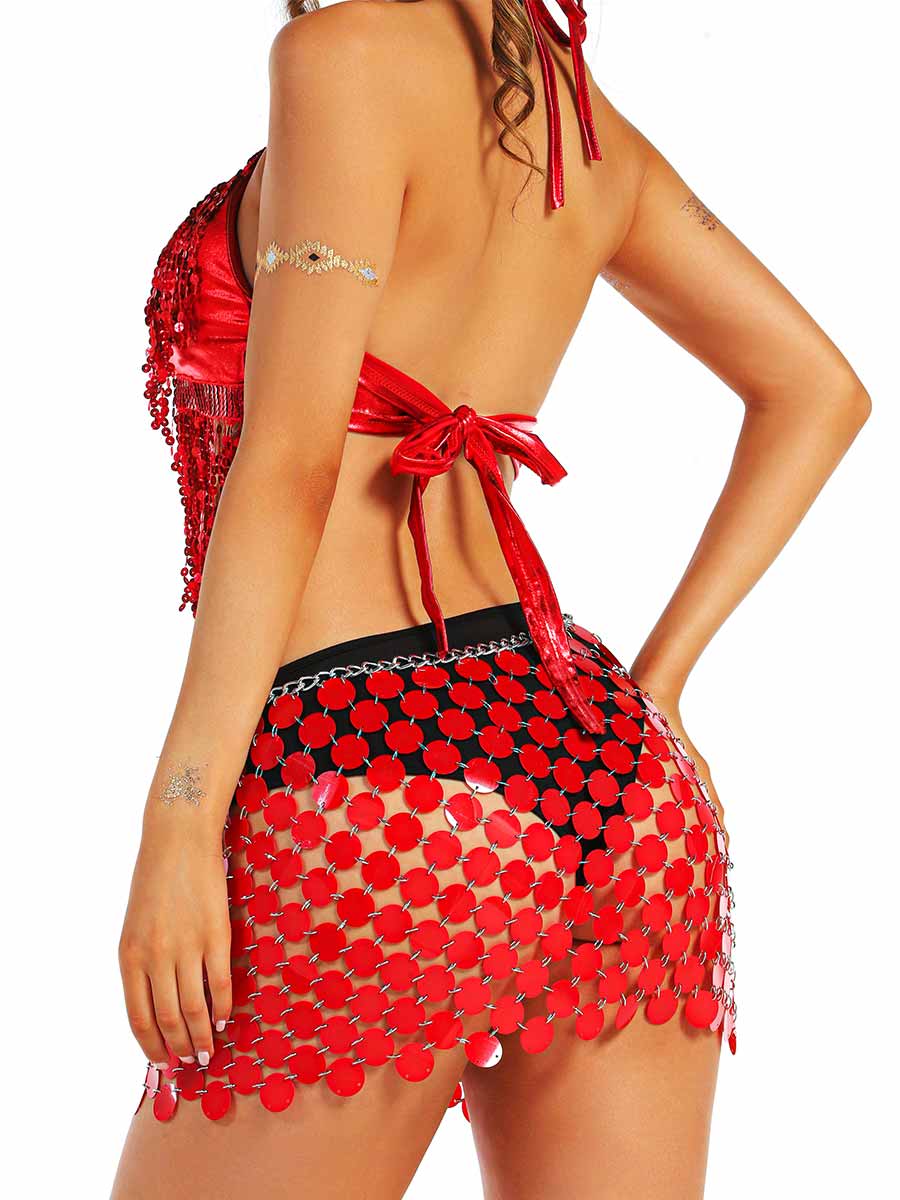 Crimson Sequin Outfit