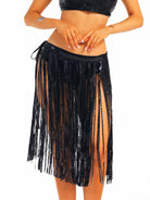 Elegant Black Fringe Evening Skirt