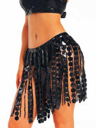 Sparkly Black Fringe Skirt