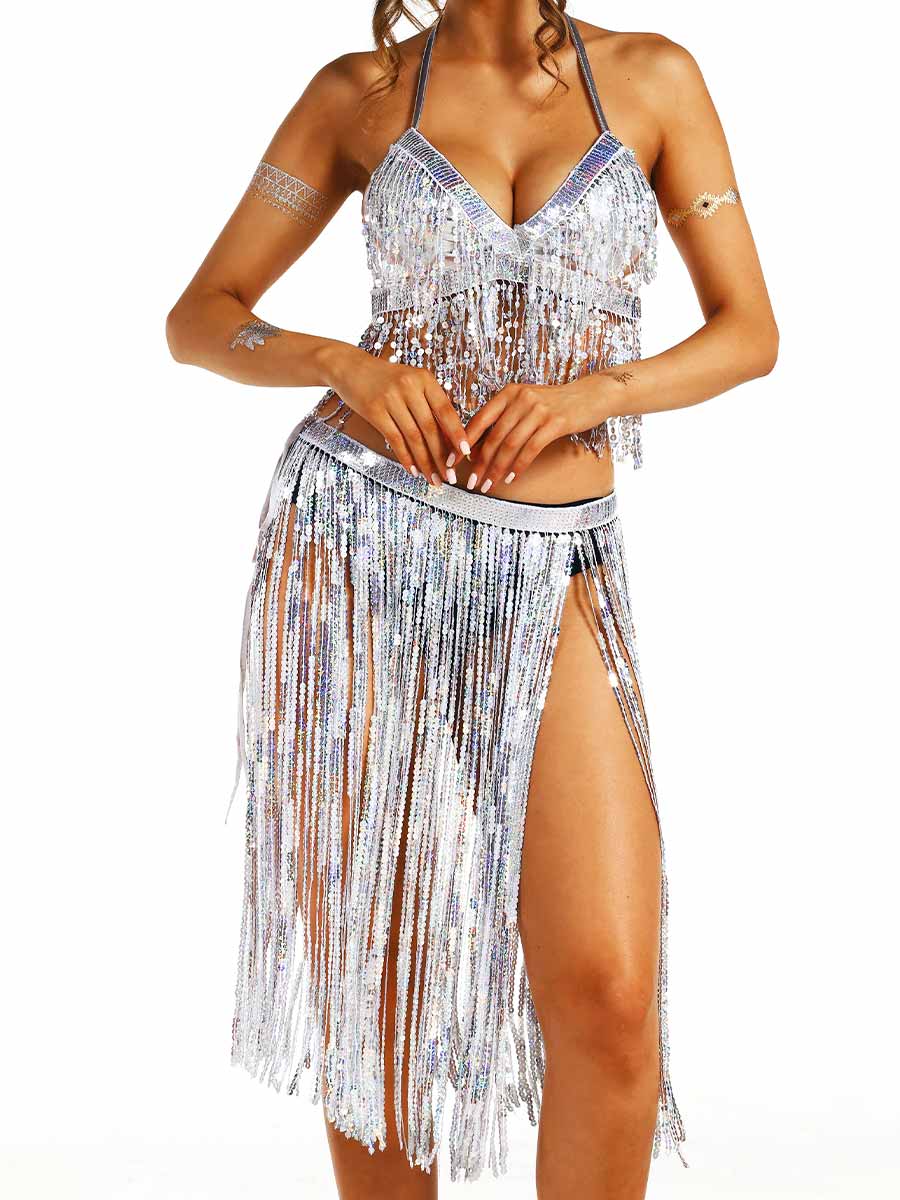 Sequin Fringe Party Matching Set
