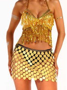 Shimmering Gold Mesh Skirt