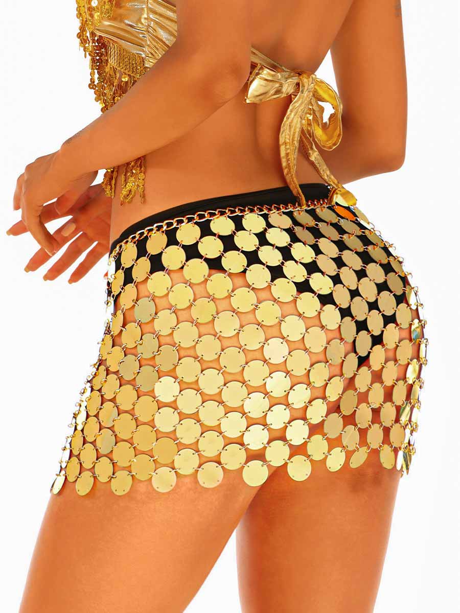 Gold Metallic Linked Skirt