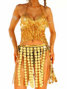 Metallic Gold Tassel Dance Skirt