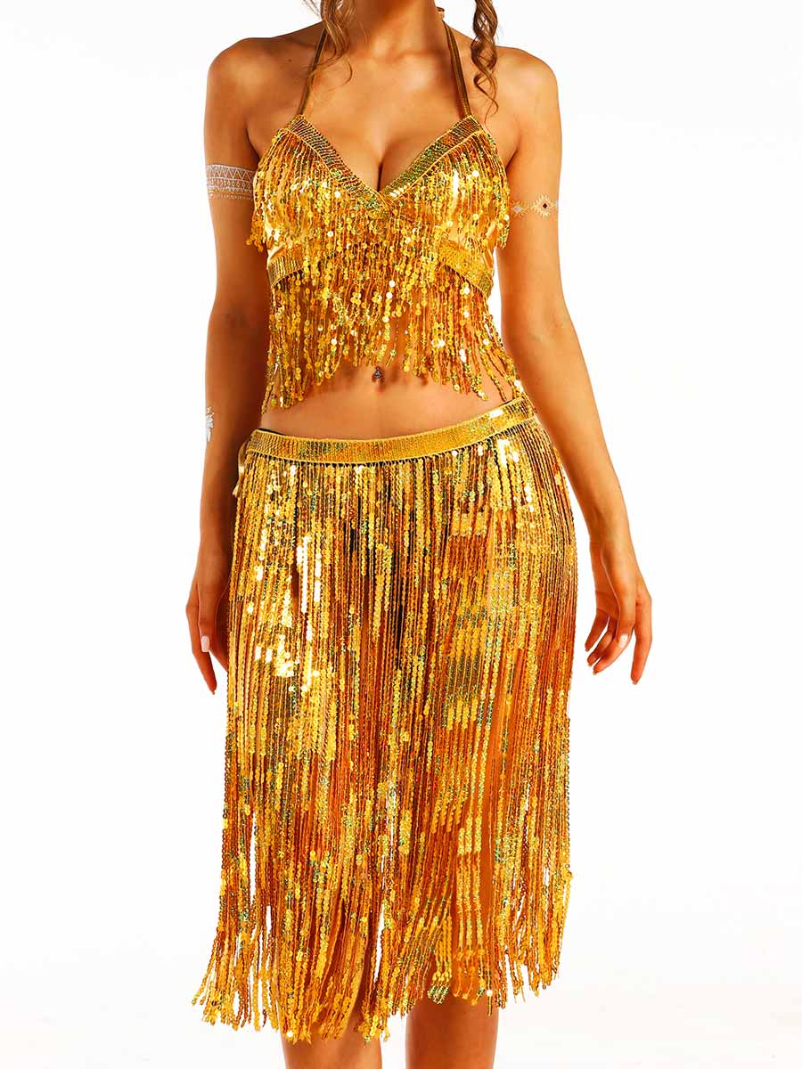 Gold Sequin Tassel Party Set