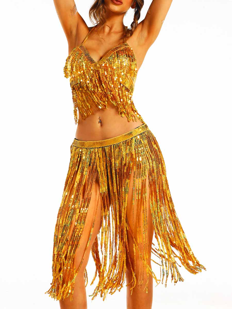 Metallic Gold Party Dance Costume