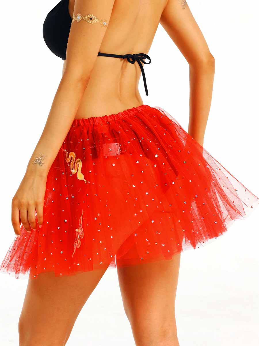 Illuminated Red Tulle Ball Skirt