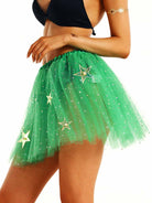 Radiant Green Sequin Tulle Skirt