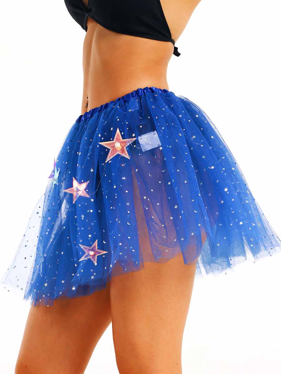 LED-Embellished Sparkling Tutu Skirt