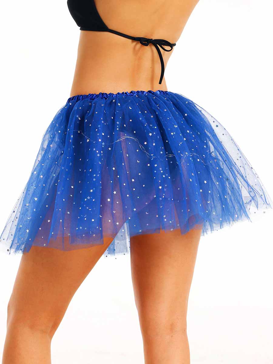 LED Glitter Starry Tutu Skirt