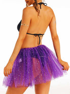 Electric Purple Sequin A-line Skirt