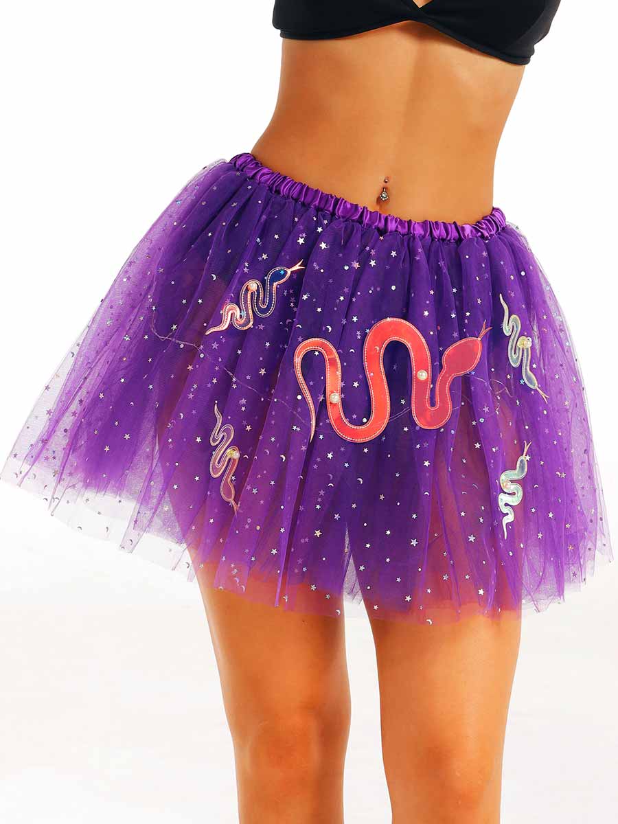 Light-Up Snake Sequin Tulle Skirt