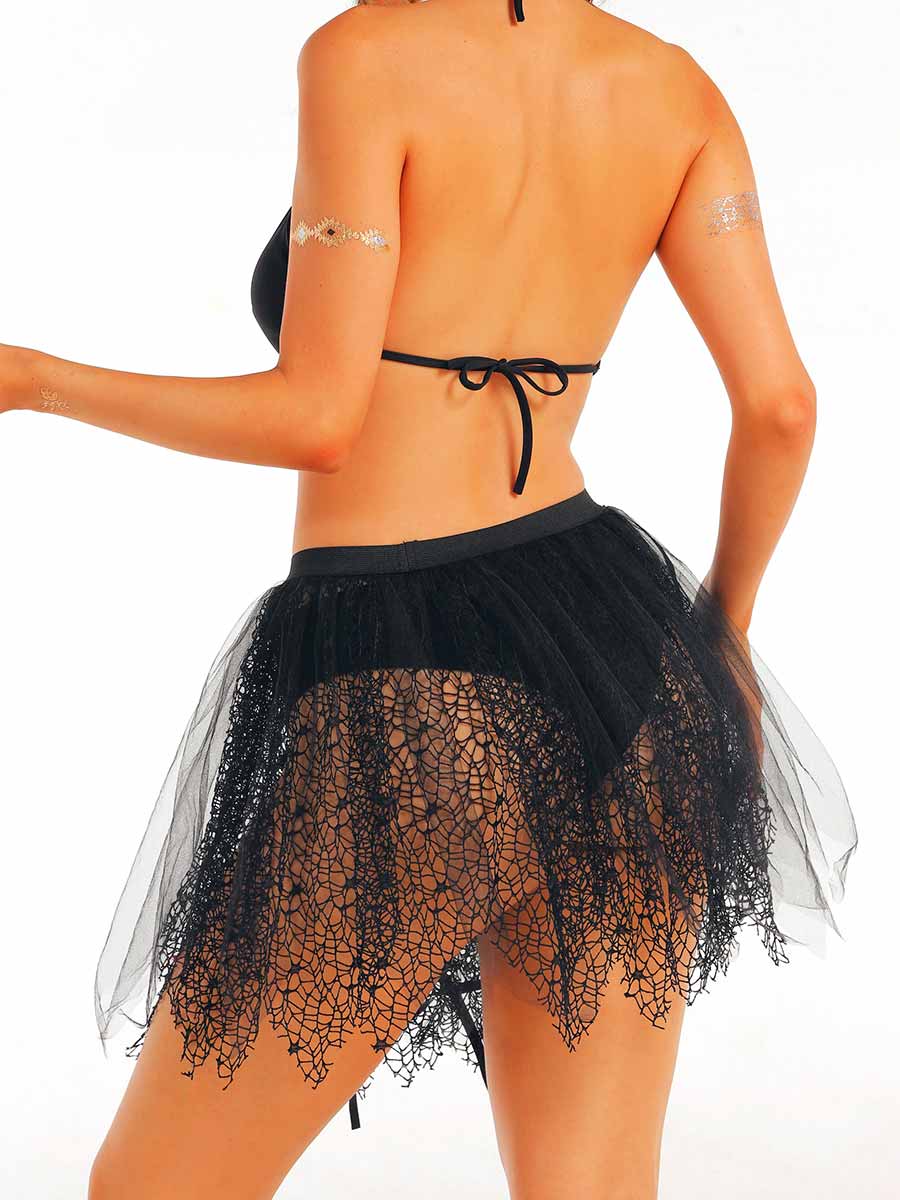 Black Semi-Sheer Tulle Skirt