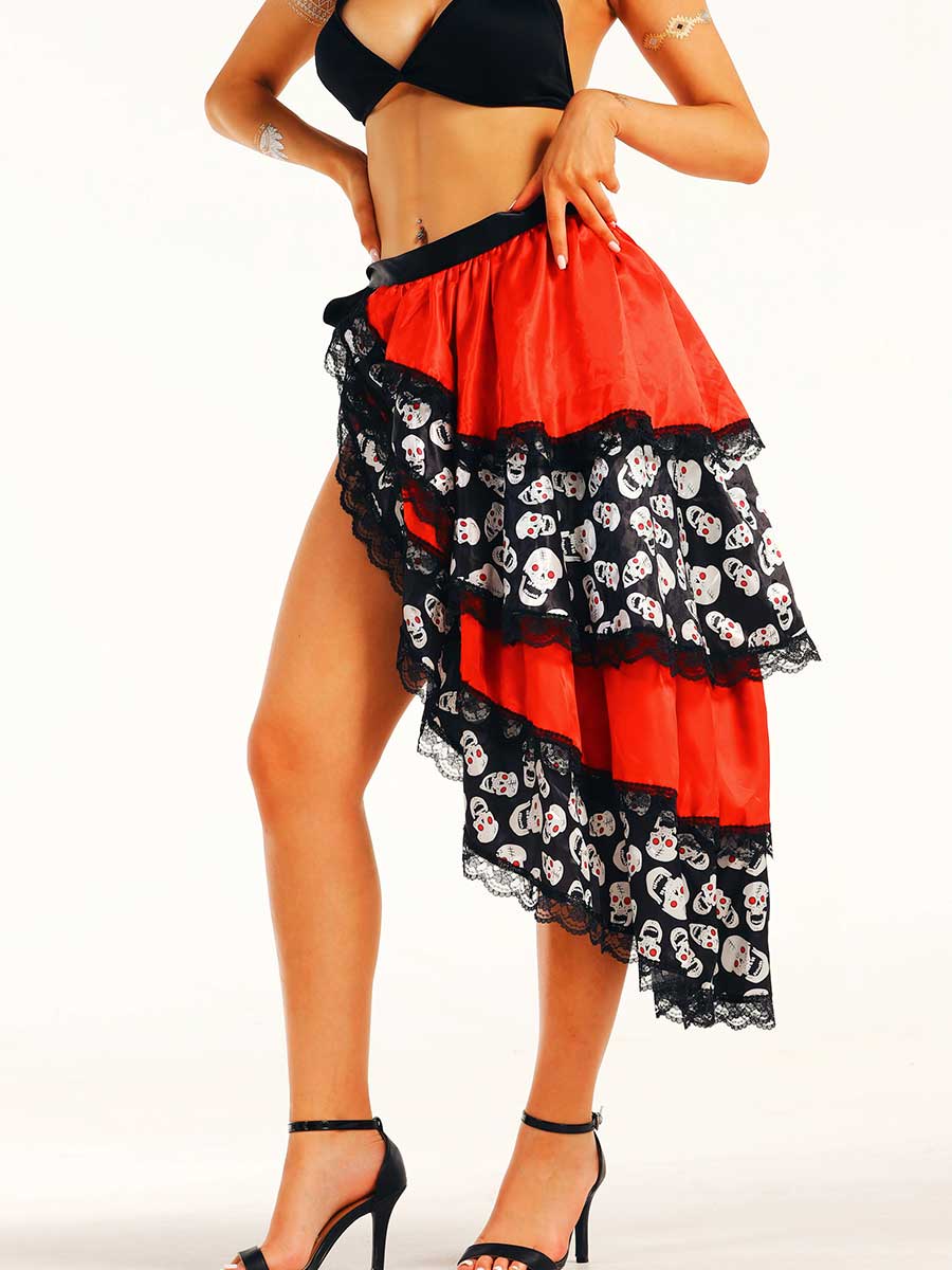 Halloween Skull Side Slit Skirt