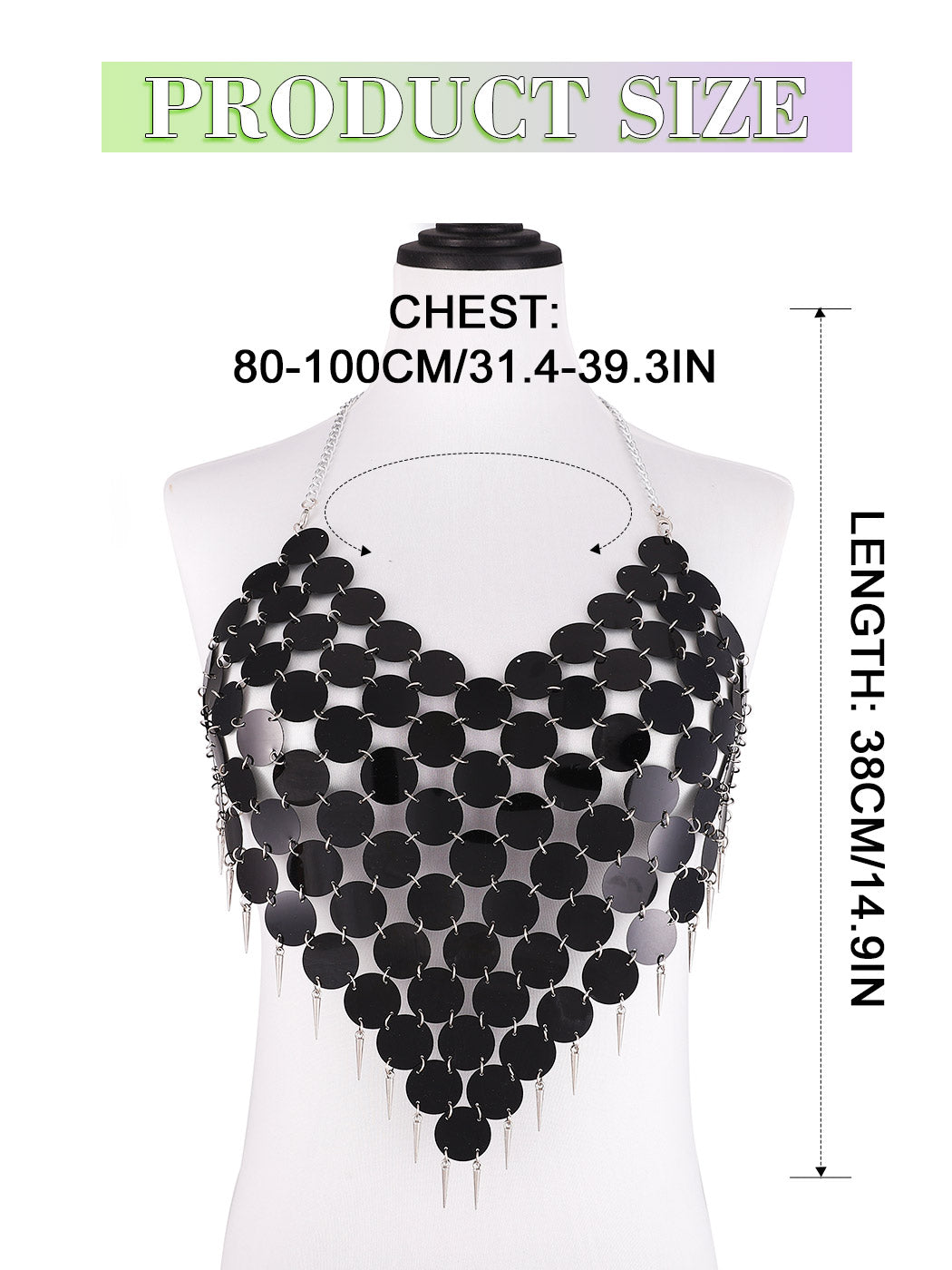 Round Sequin Halter Neck Top