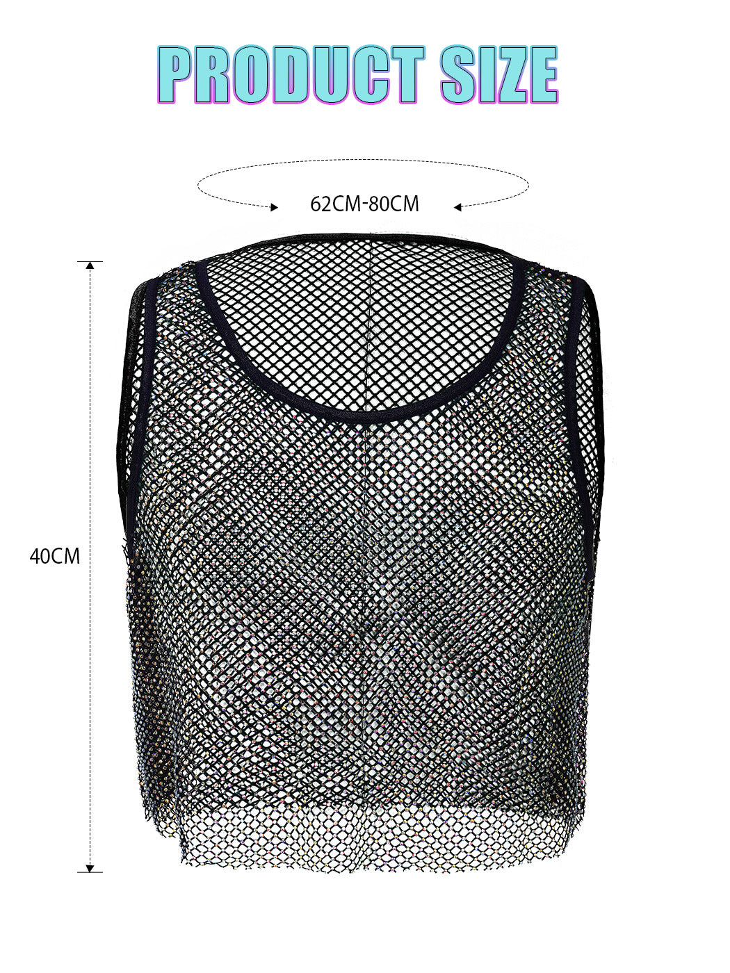 Crystal-Embellished Net Tank