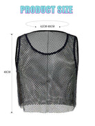 Crystal-Embellished Net Tank